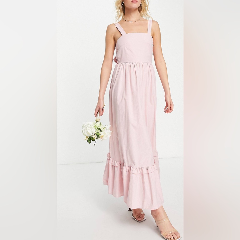 NWT Sister Jane bridesmaid bow back dress in baby pink